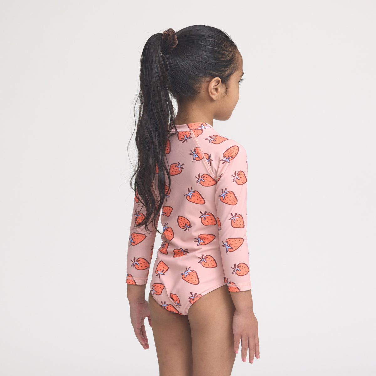 Strawberry Splash Long Sleeve Swimsuit