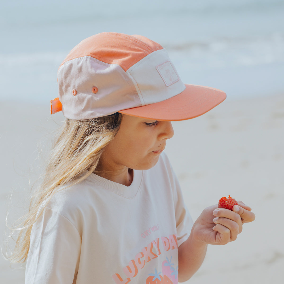 Coral Colourblock Lucky Cap