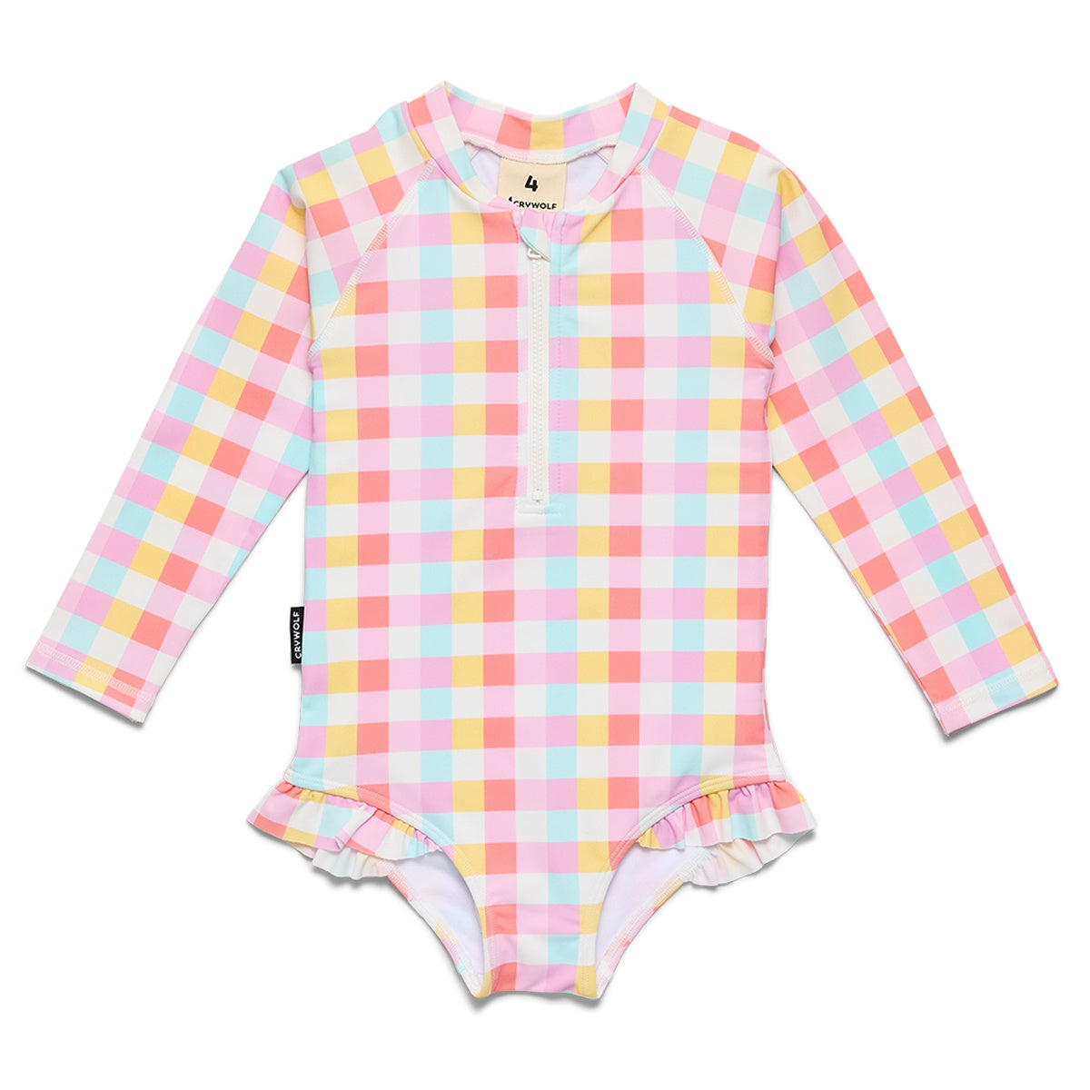 Pop Gingham Long Sleeve Swimsuit