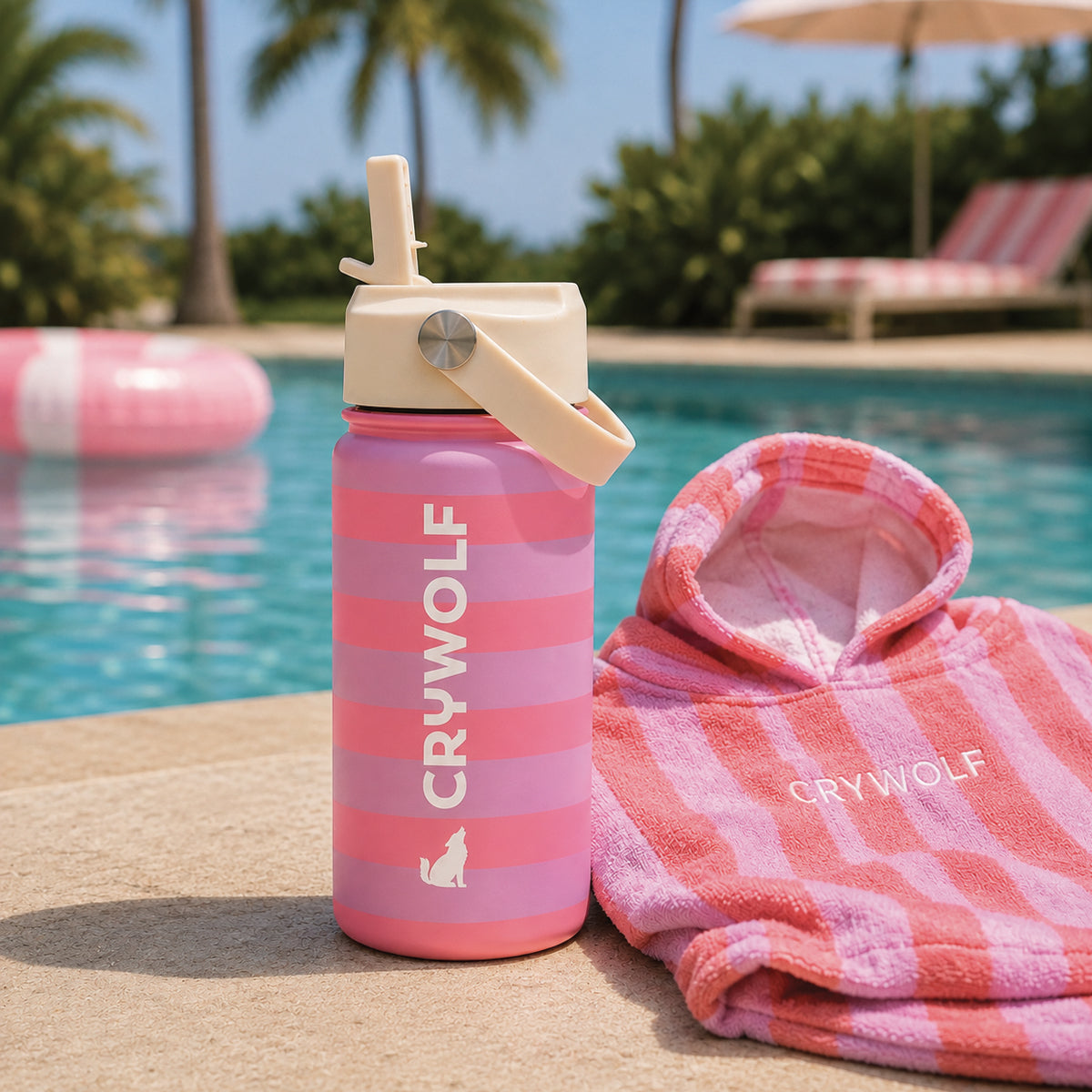 Drink Bottle / Flamingo Stripe