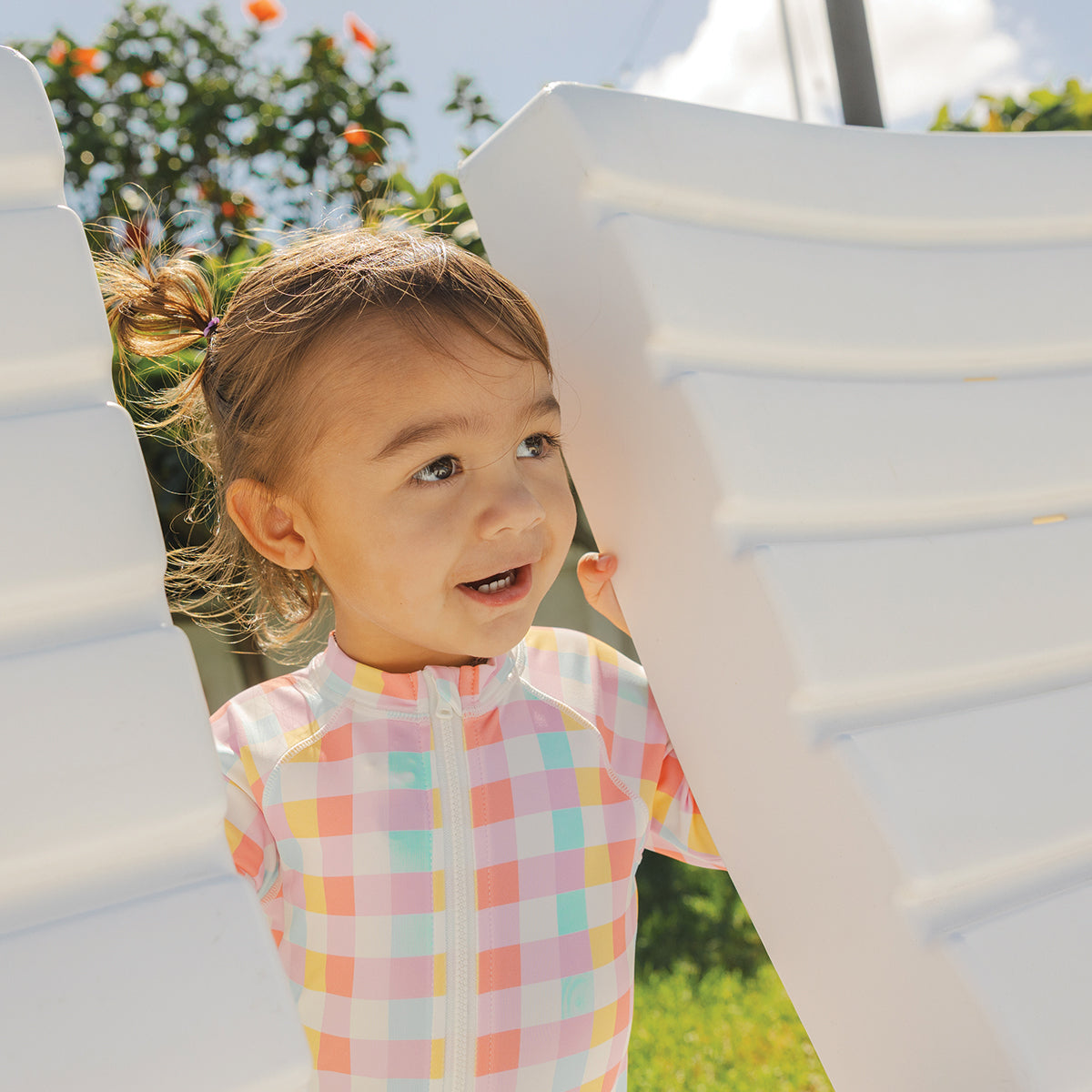Pop Gingham Baby Rash Suit