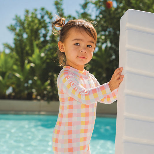 Pop Gingham Baby Rash Suit