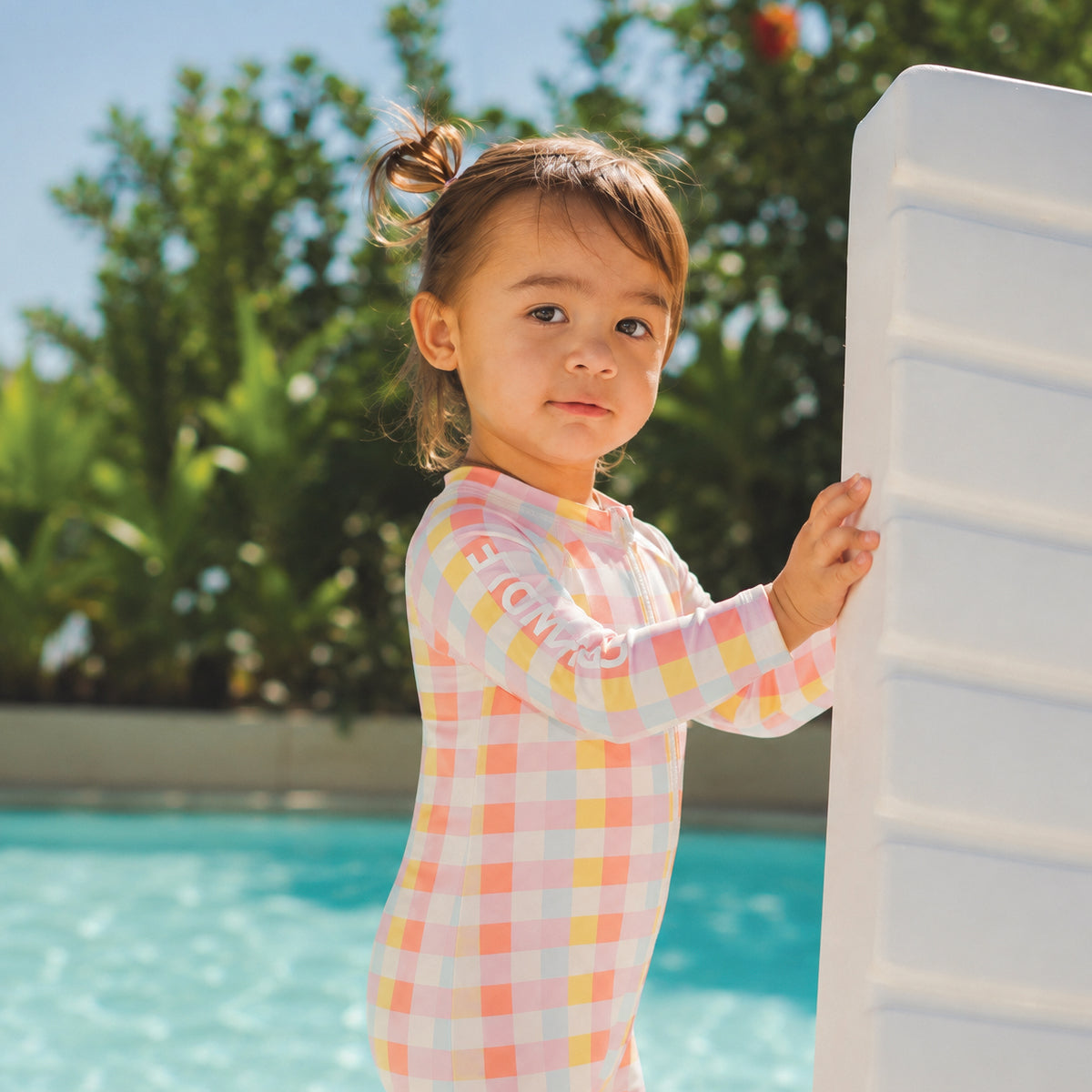 Pop Gingham Baby Rash Suit