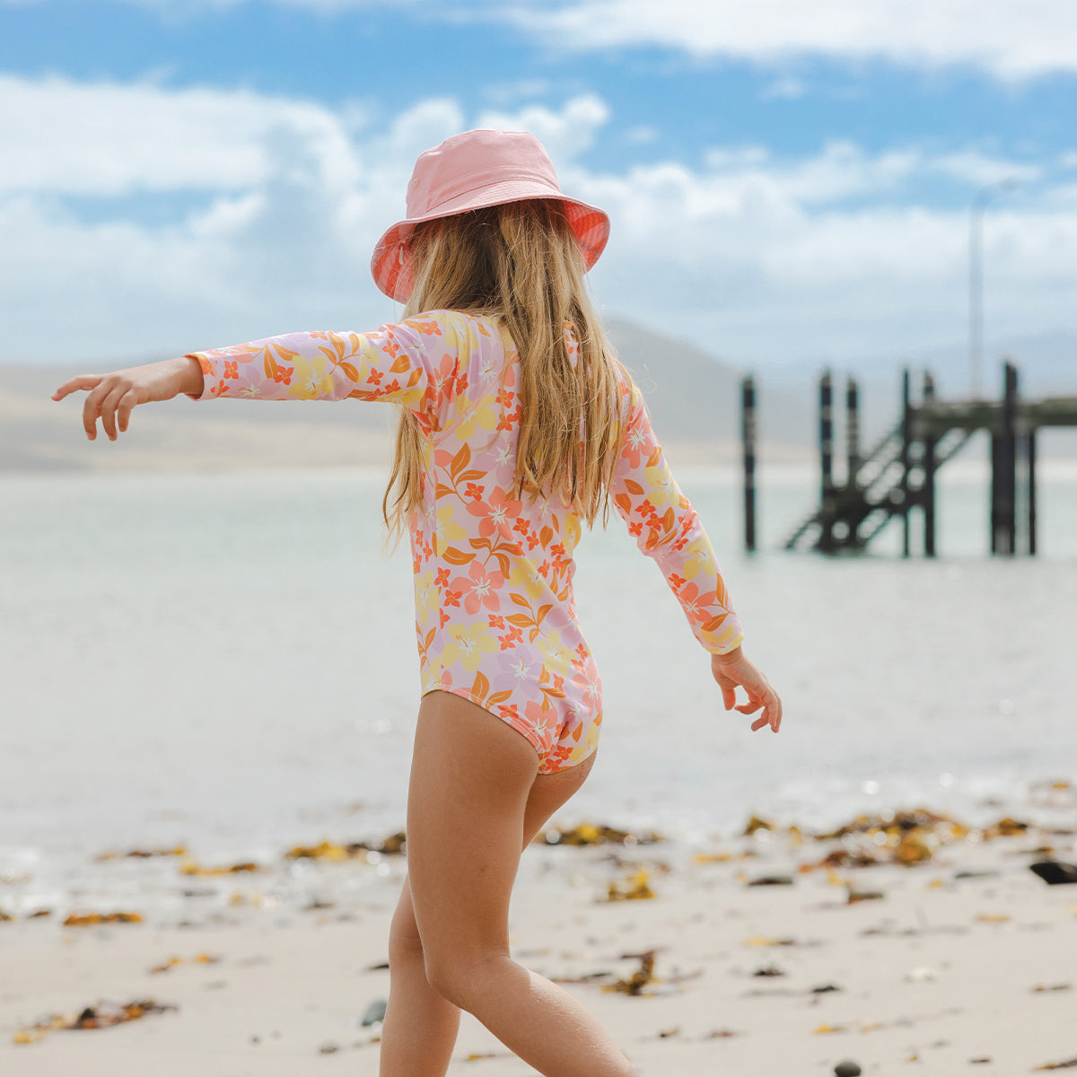 Hibiscus Daze Long Sleeve Swimsuit