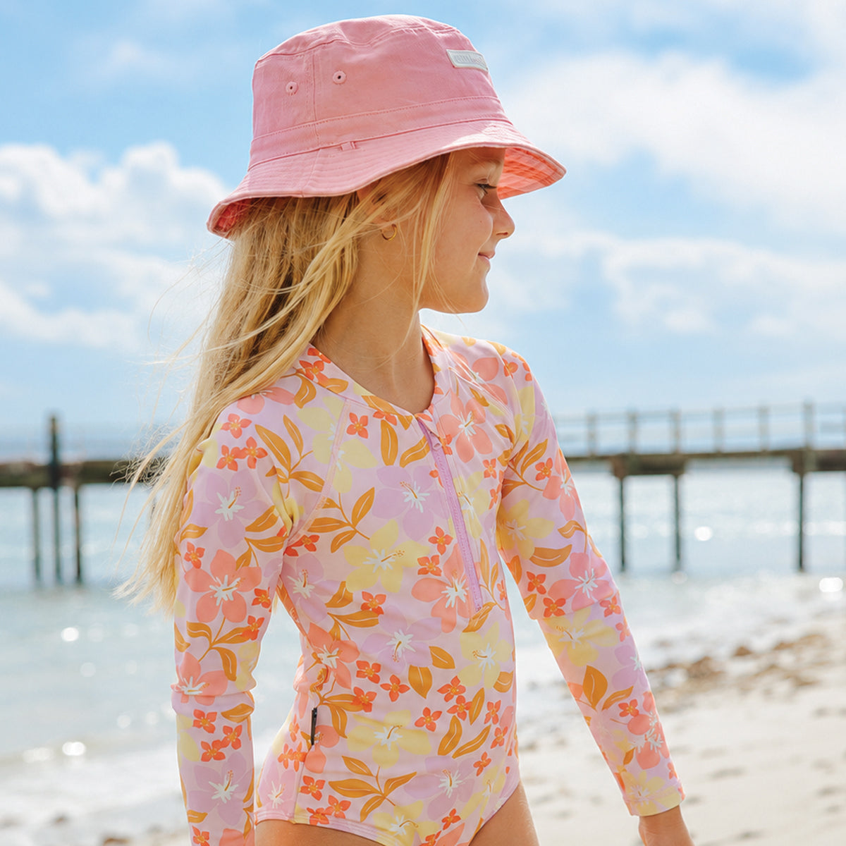 Hibiscus Daze Long Sleeve Swimsuit