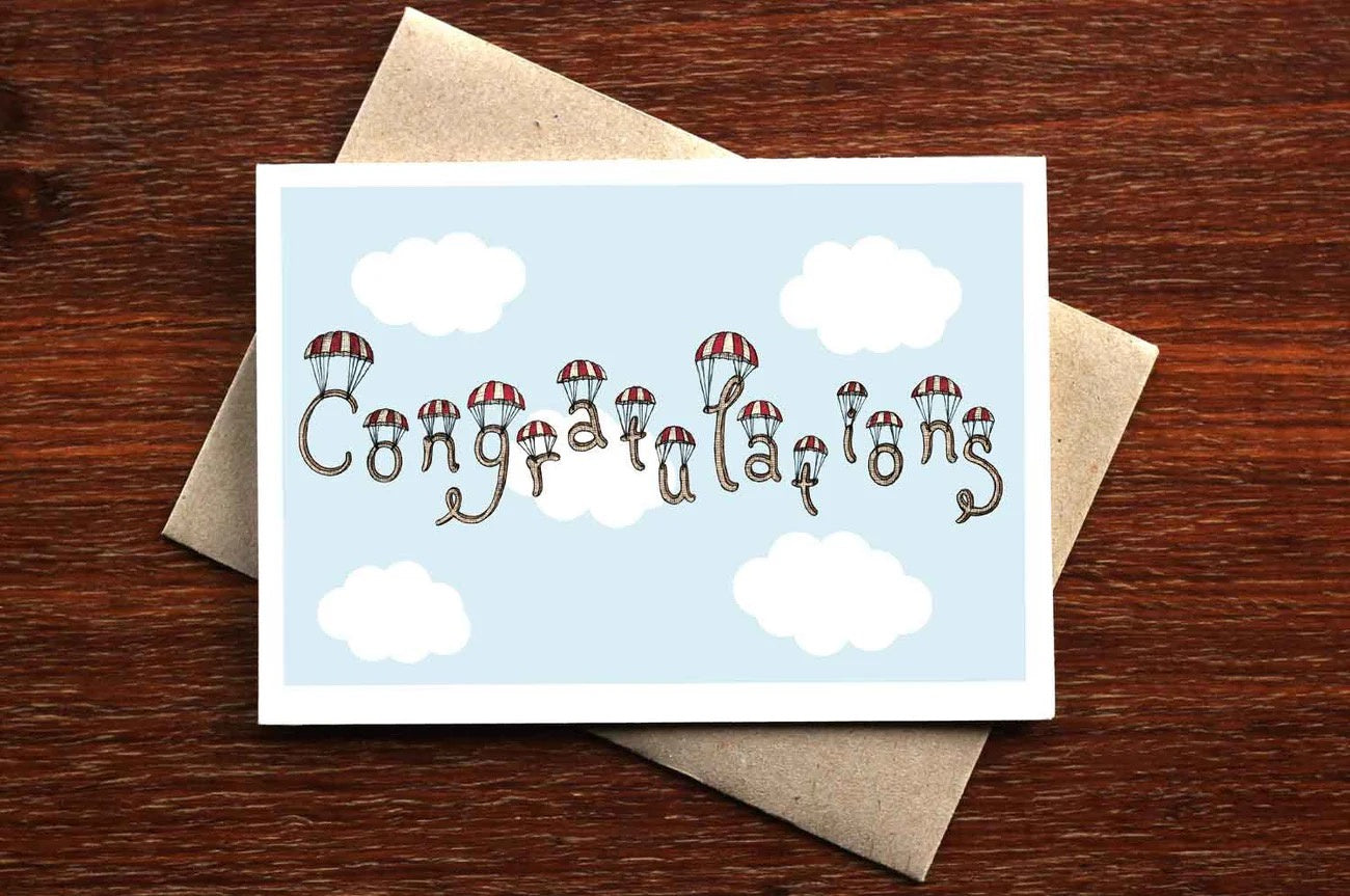 Greeting Card / Congratulations in the Clouds