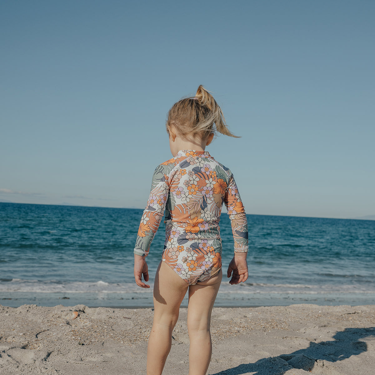 Long Sleeve Swimsuit / Tropical Floral