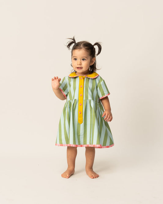 Minty Button Dress