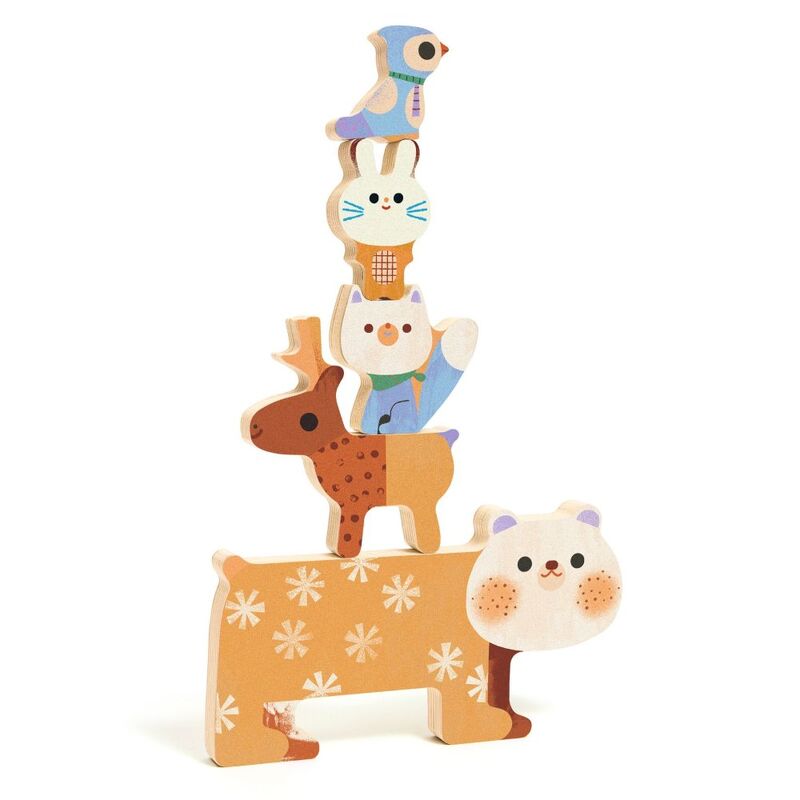 5 Piece Woody Stack Wooden Animal Puzzle
