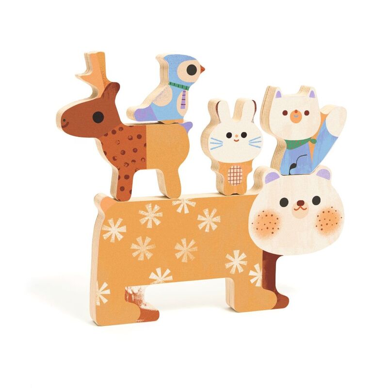 5 Piece Woody Stack Wooden Animal Puzzle