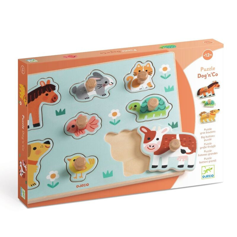Dog'n'Co 8 Piece Wooden Farm Animal Puzzle