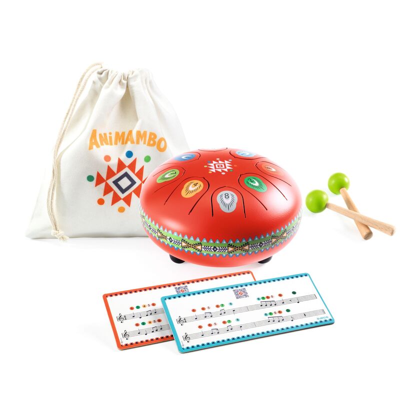 Animambo Red Metal Tongue Drum