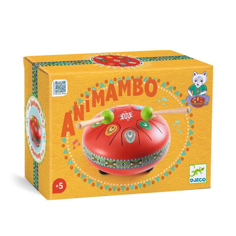 Animambo Red Metal Tongue Drum