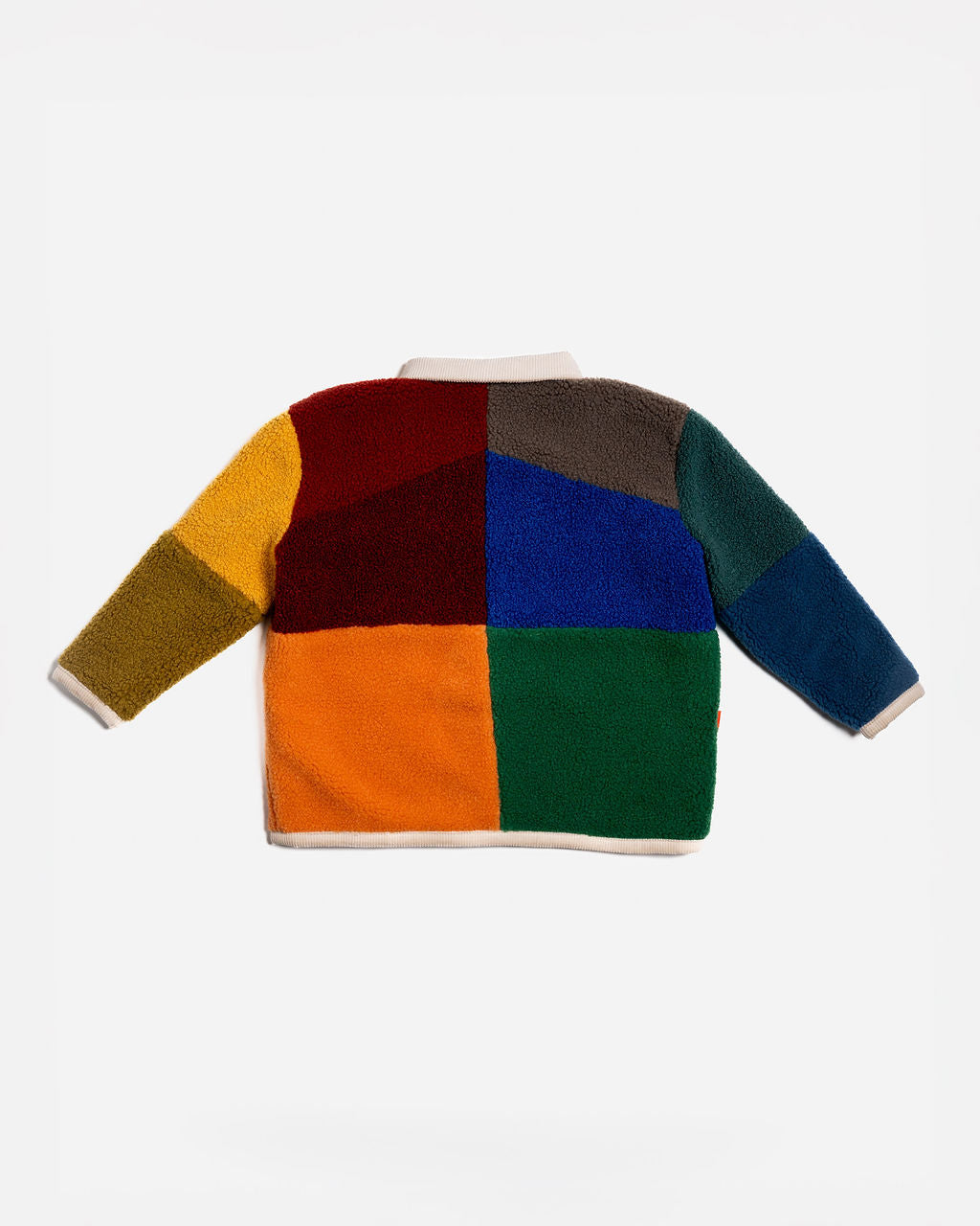 Colour Block Boucle Coat