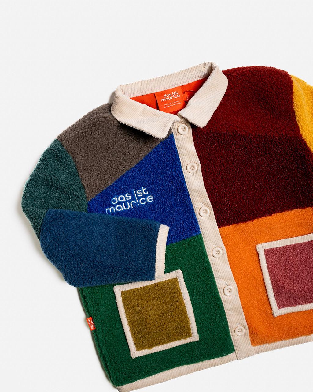 Colour Block Boucle Coat