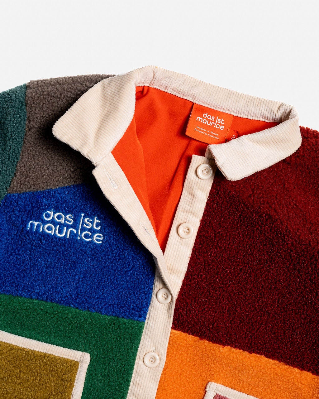 Colour Block Boucle Coat