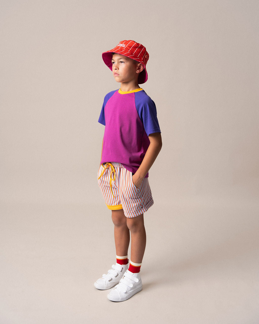 Blue & Orange Stripe Shorts