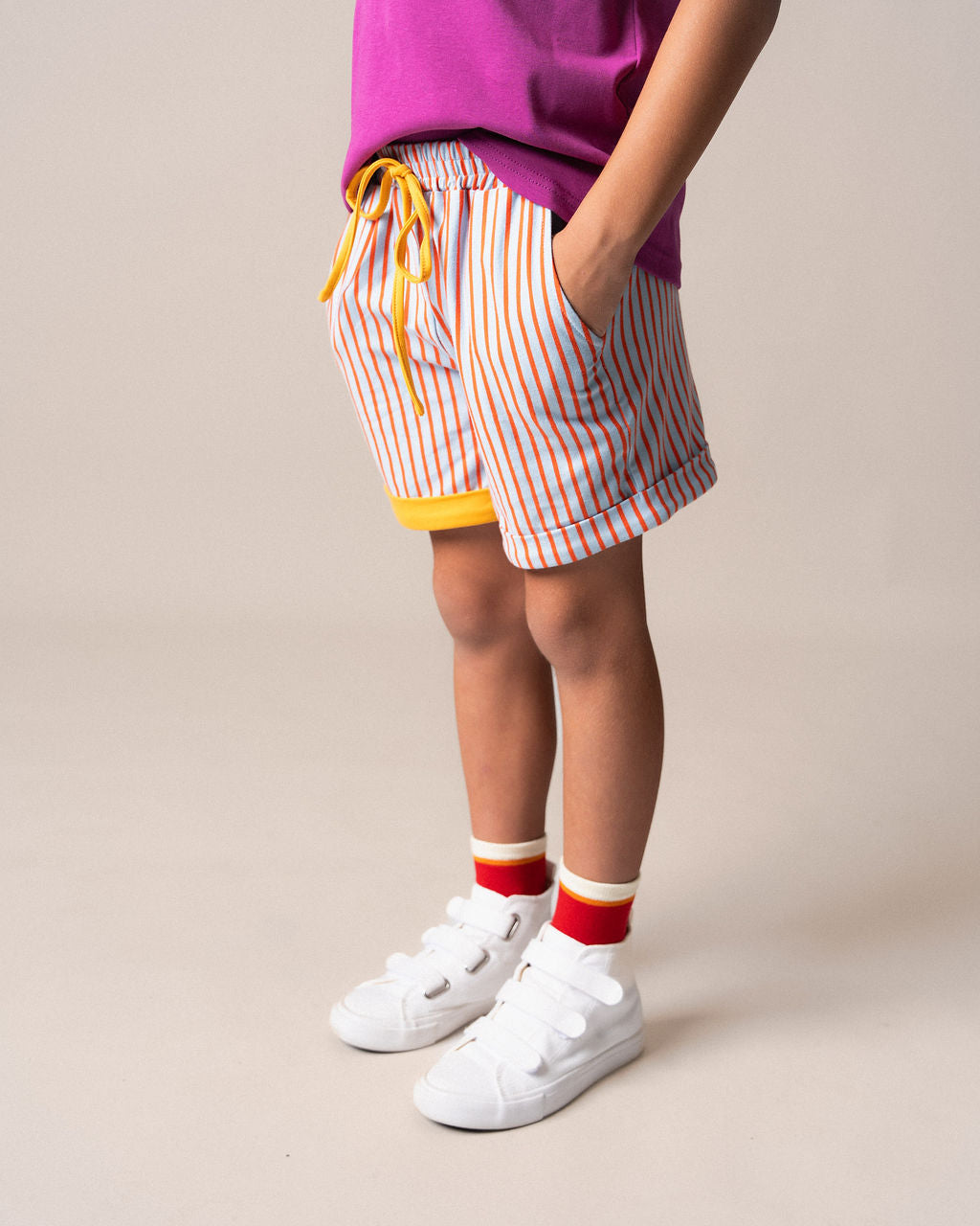 Blue & Orange Stripe Shorts