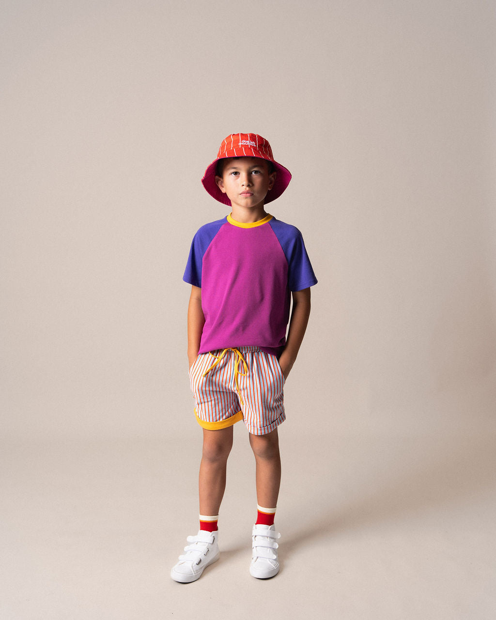 Blue & Orange Stripe Shorts