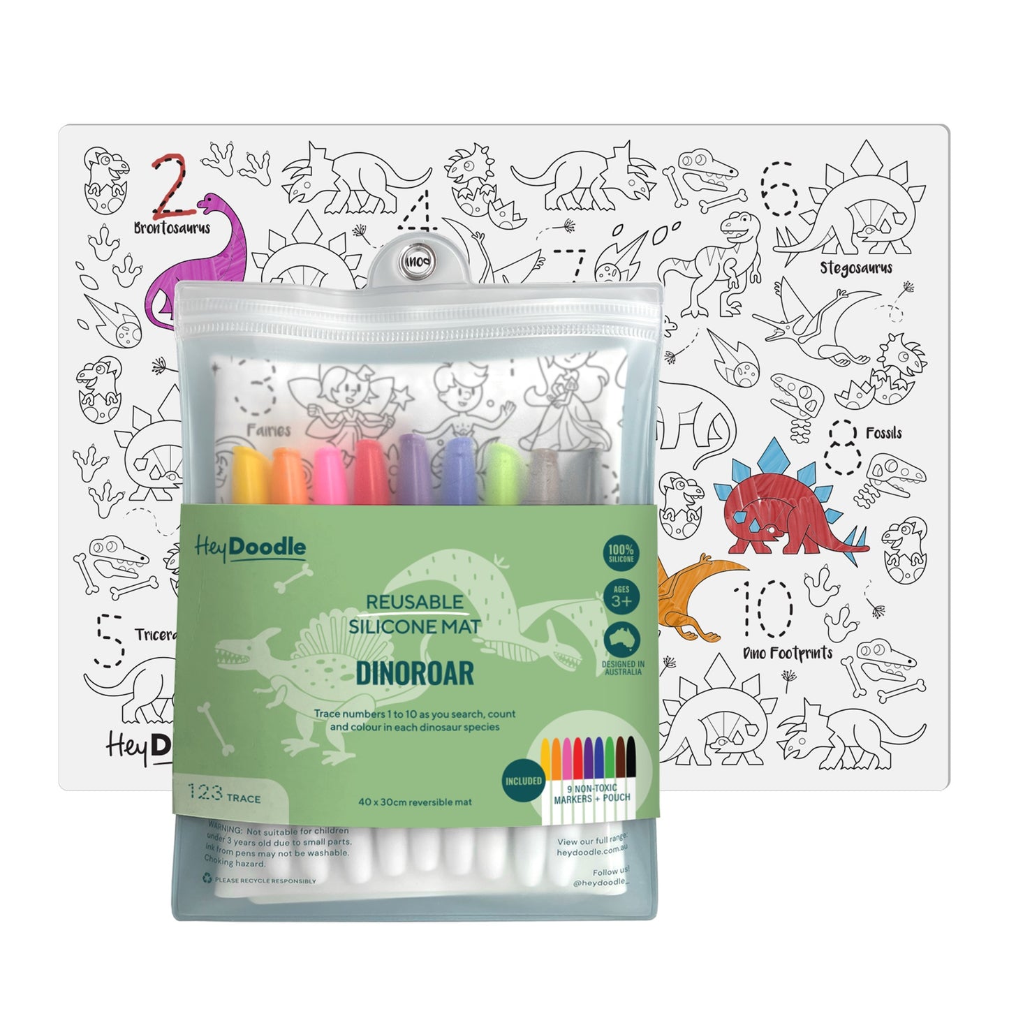 Silicone Drawing Mat / Dino Roar