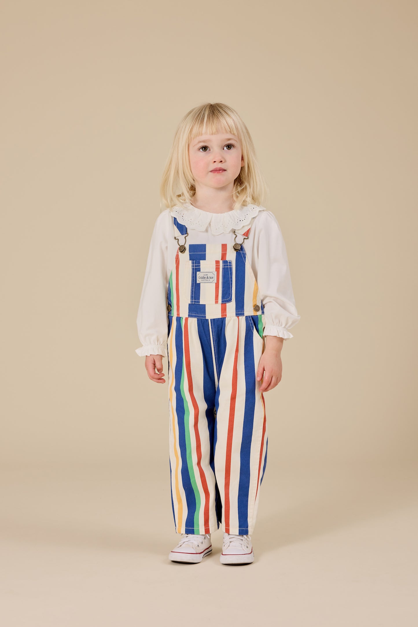 Austin 90's Bold Stripe Denim Overalls