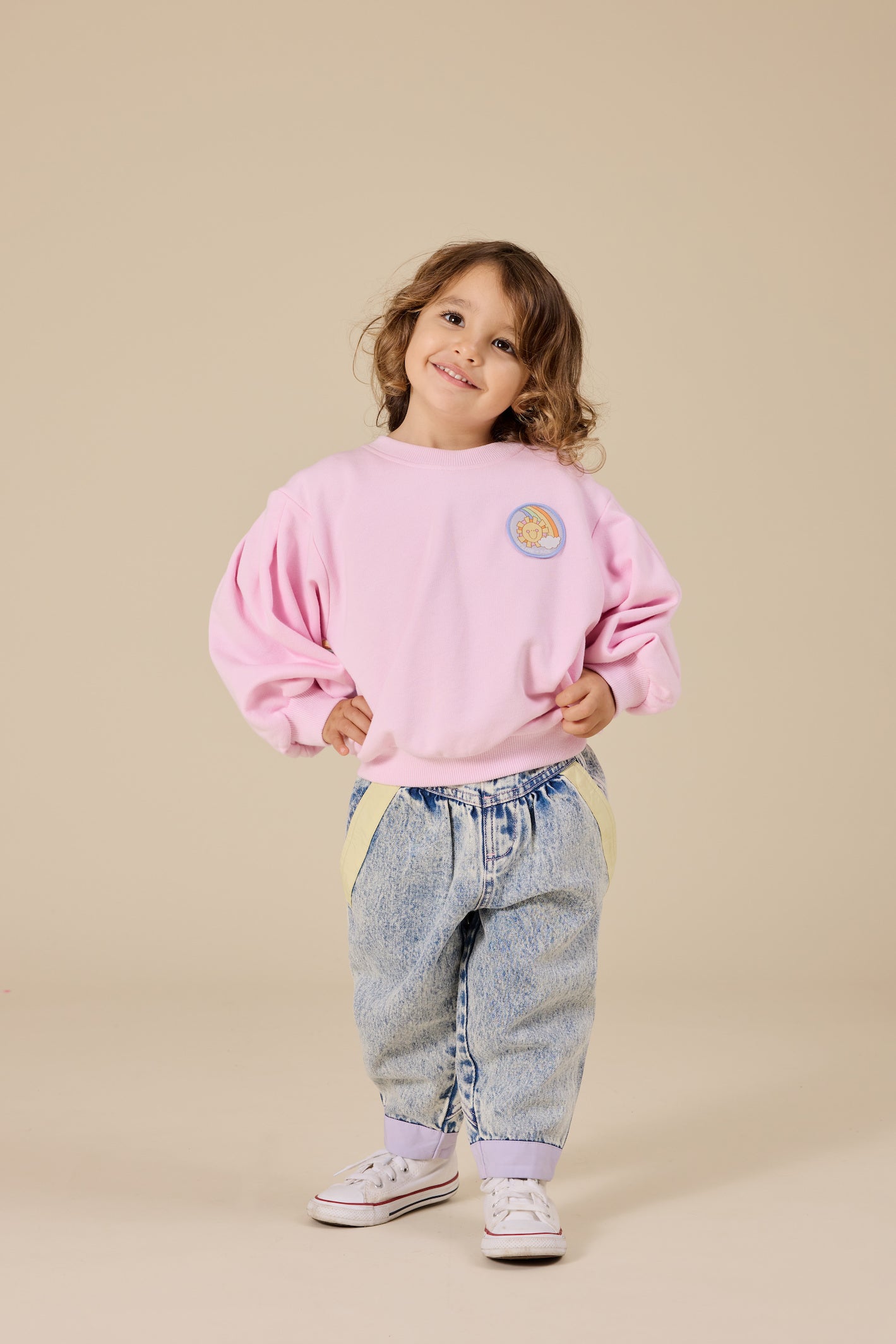 Over The Rainbow Puff Sleeve Sweater