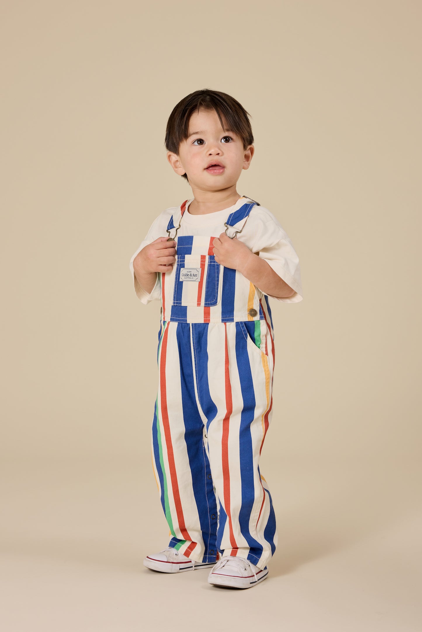 Austin 90's Bold Stripe Denim Overalls