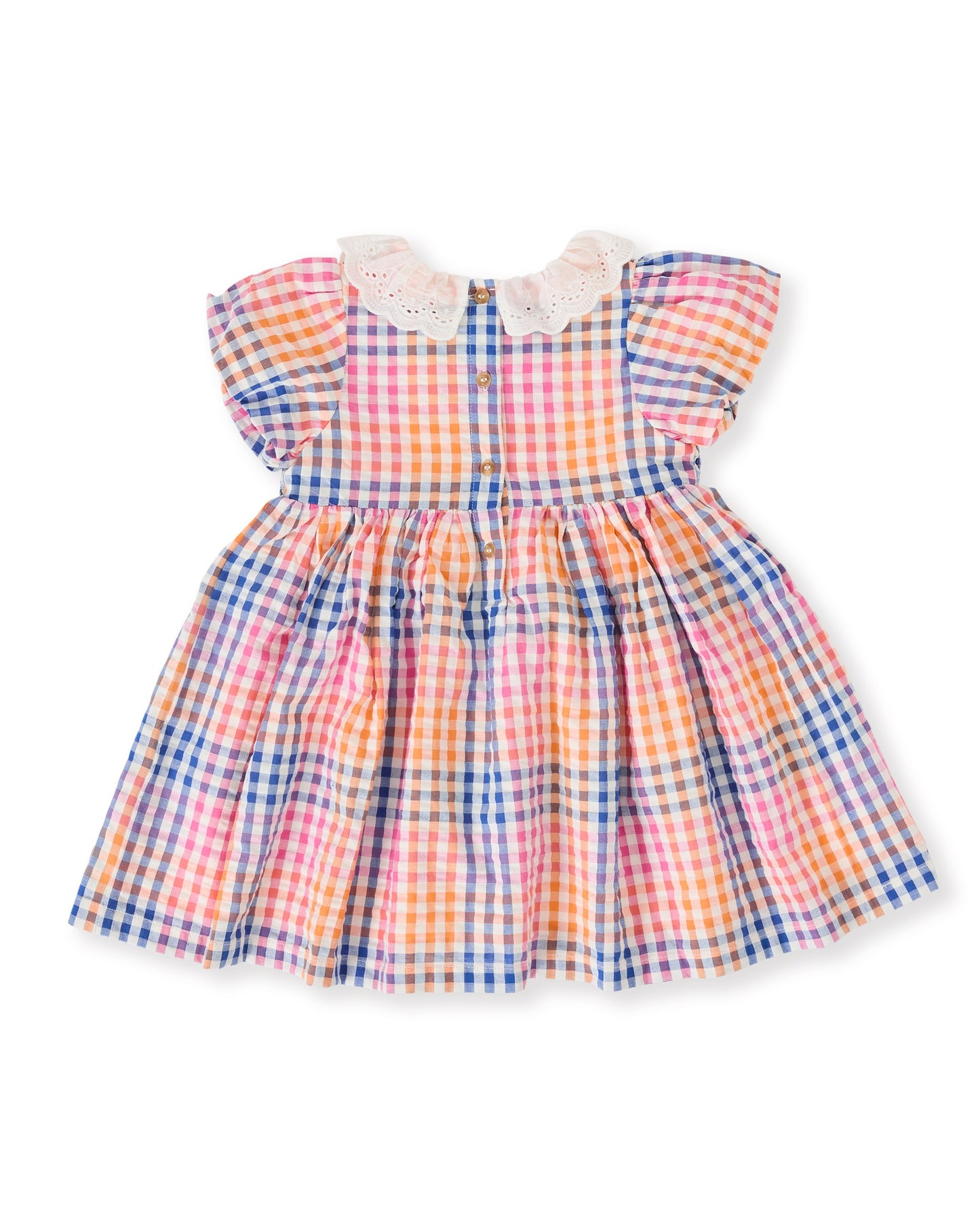 Flo Rainbow Gingham Smocked Dress
