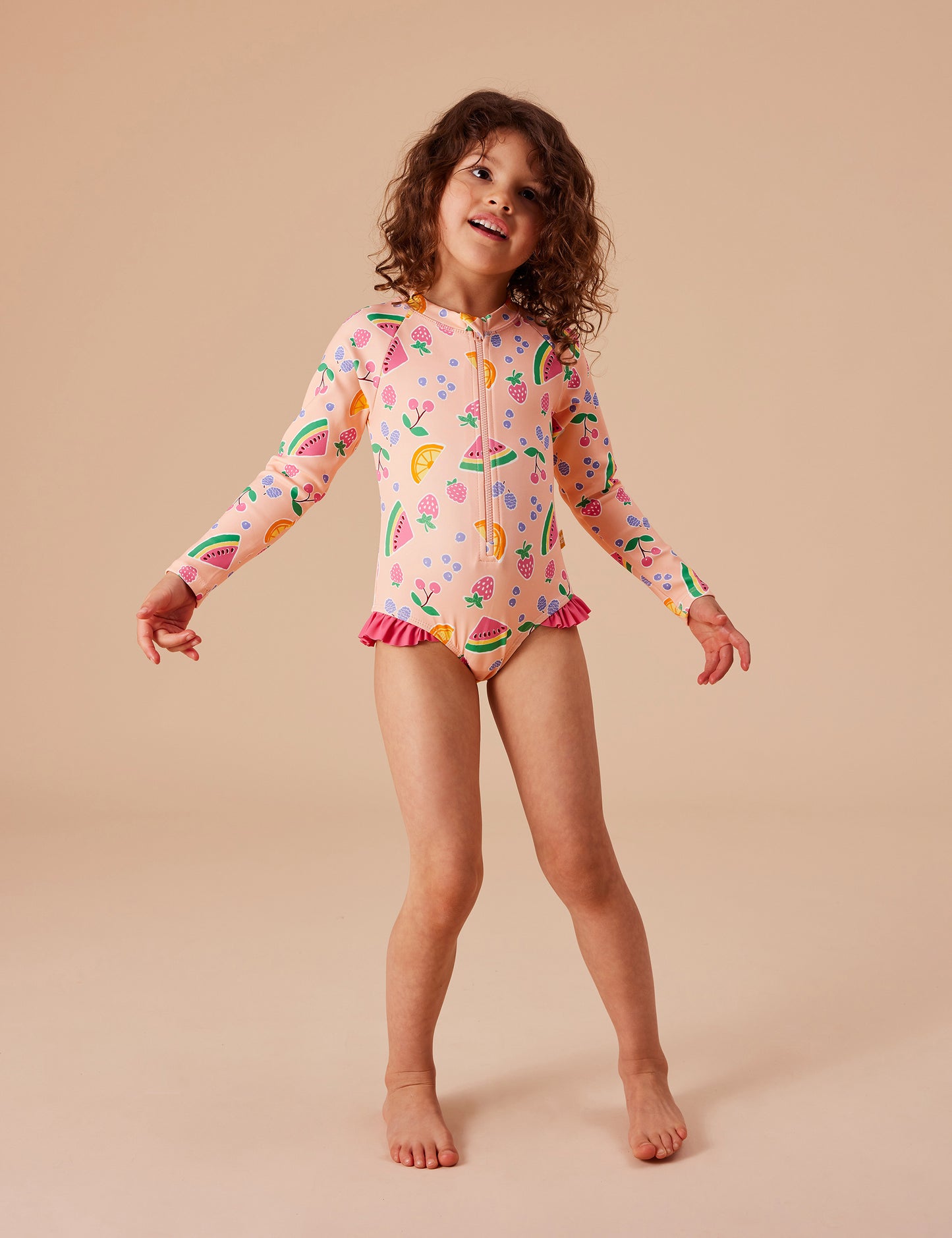 Fruit Salad Long Sleeve Swimsuit