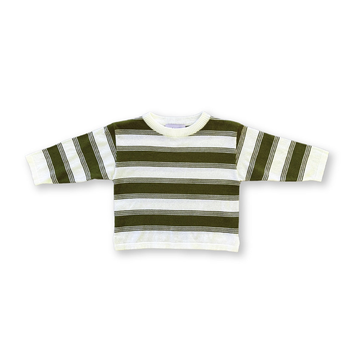 Organic Stripe Long Sleeve Tee / Herb