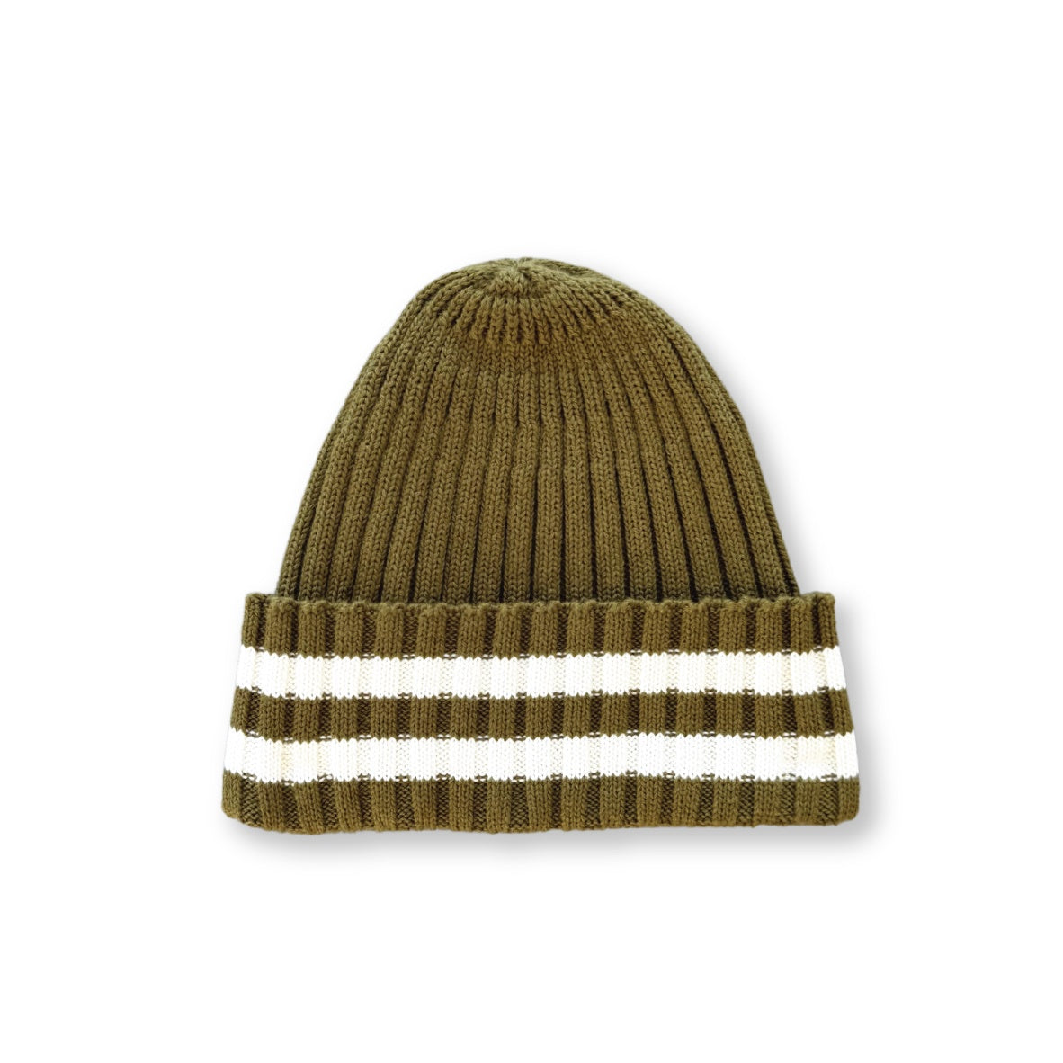 Organic Stripe Pixie Beanie / Herb