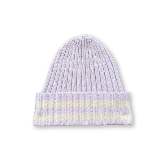 Organic Stripe Pixie Beanie / Lilac Ice