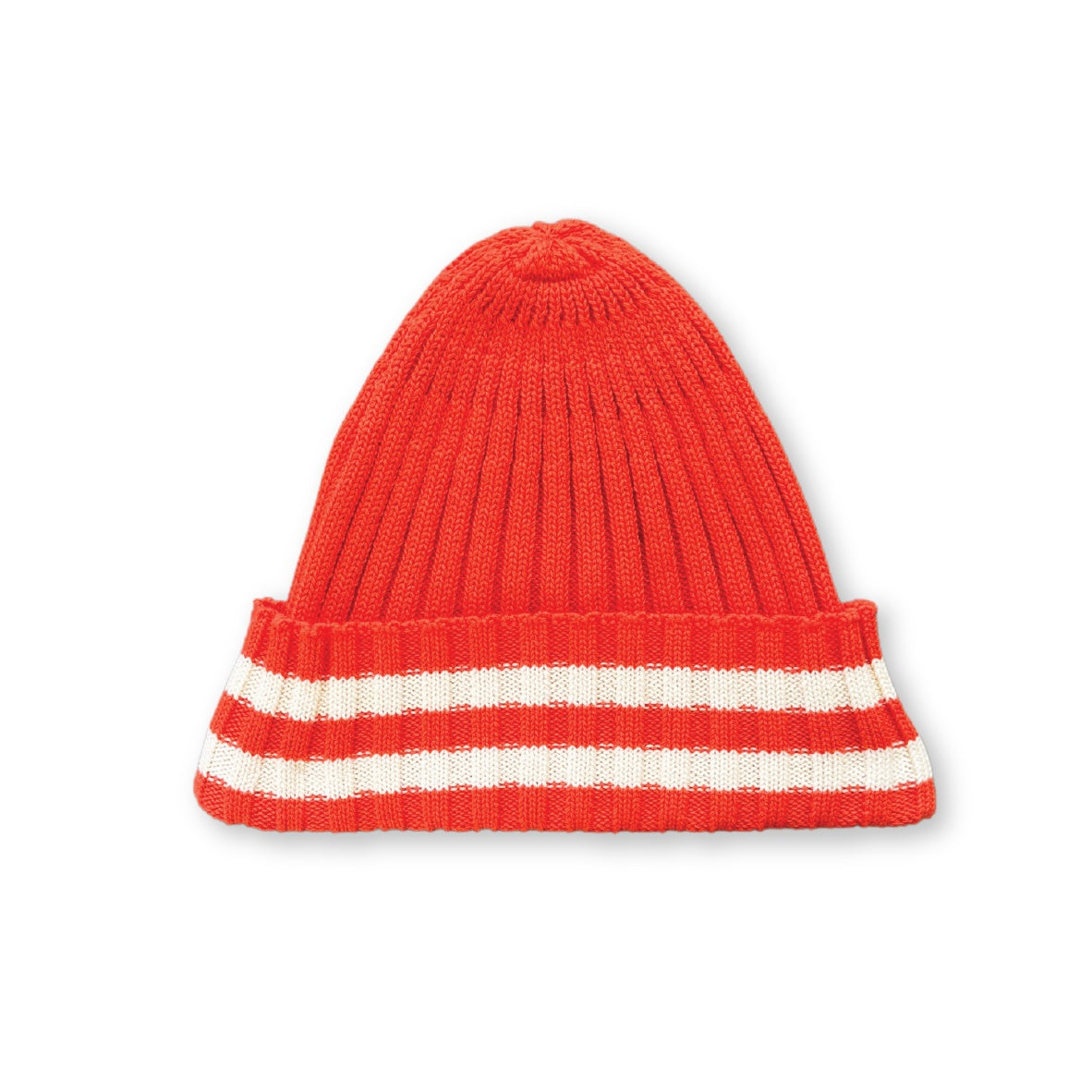 Organic Stripe Pixie Beanie / Tomato