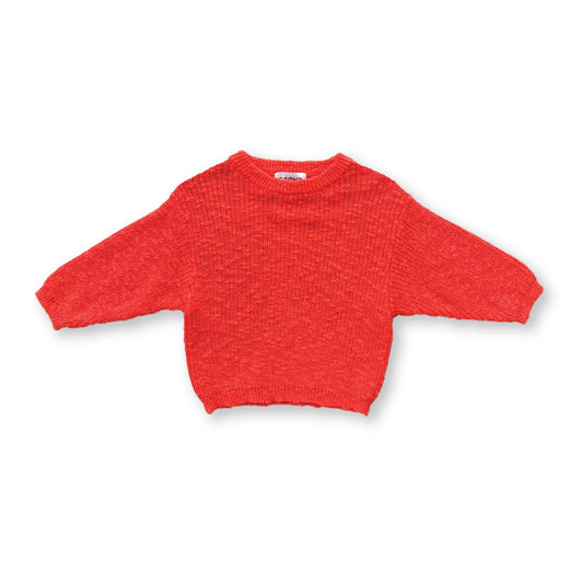 Chunky Rib Organic Pull Over / Tomato