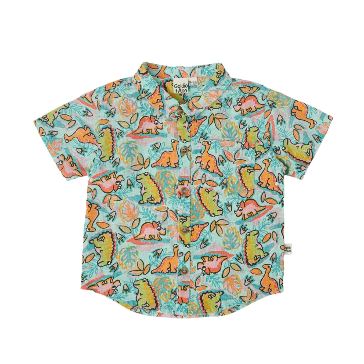 Dino Jungle Holiday Linen Shirt