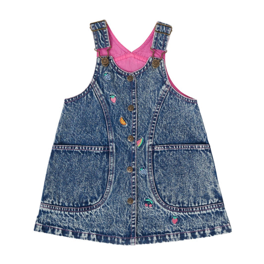 Penelope Fruity Denim Pinafore Dress