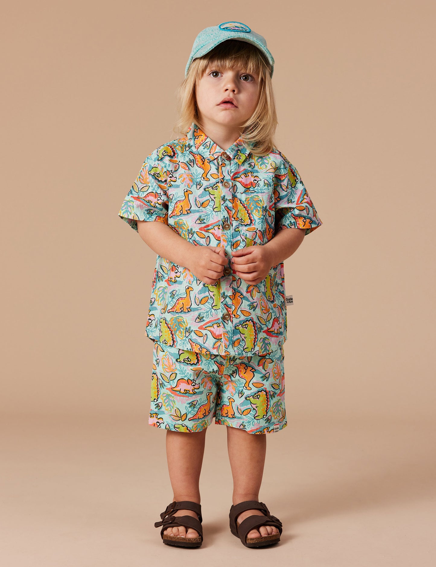 Dino Jungle Holiday Linen Shirt