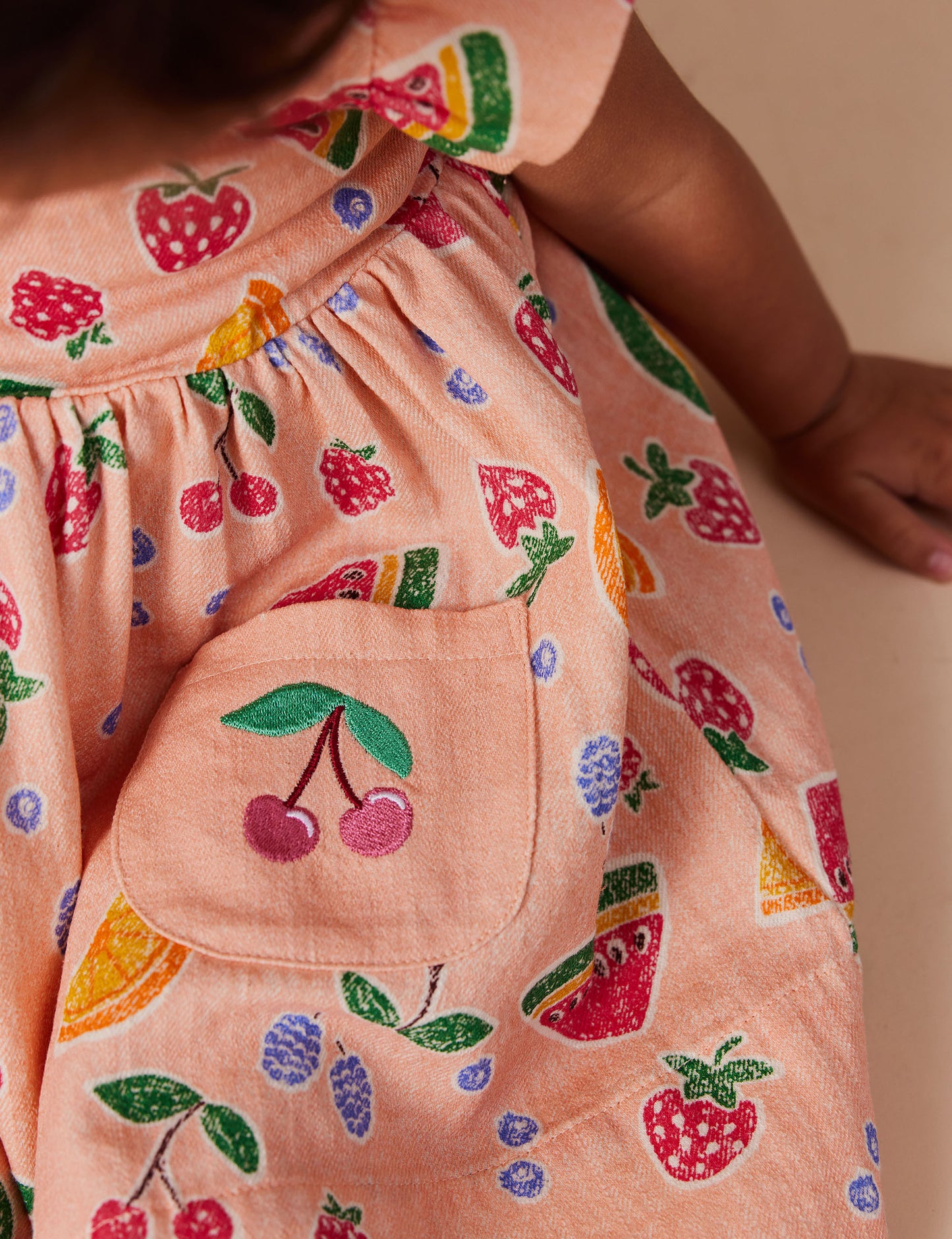 Lyla Fruit Salad Linen Dress