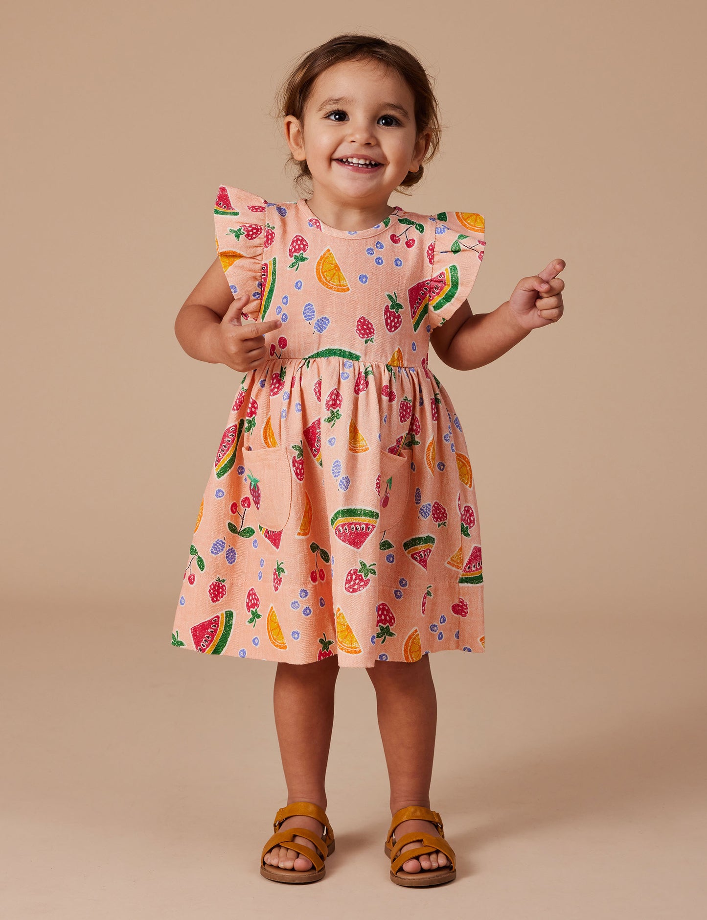 Lyla Fruit Salad Linen Dress