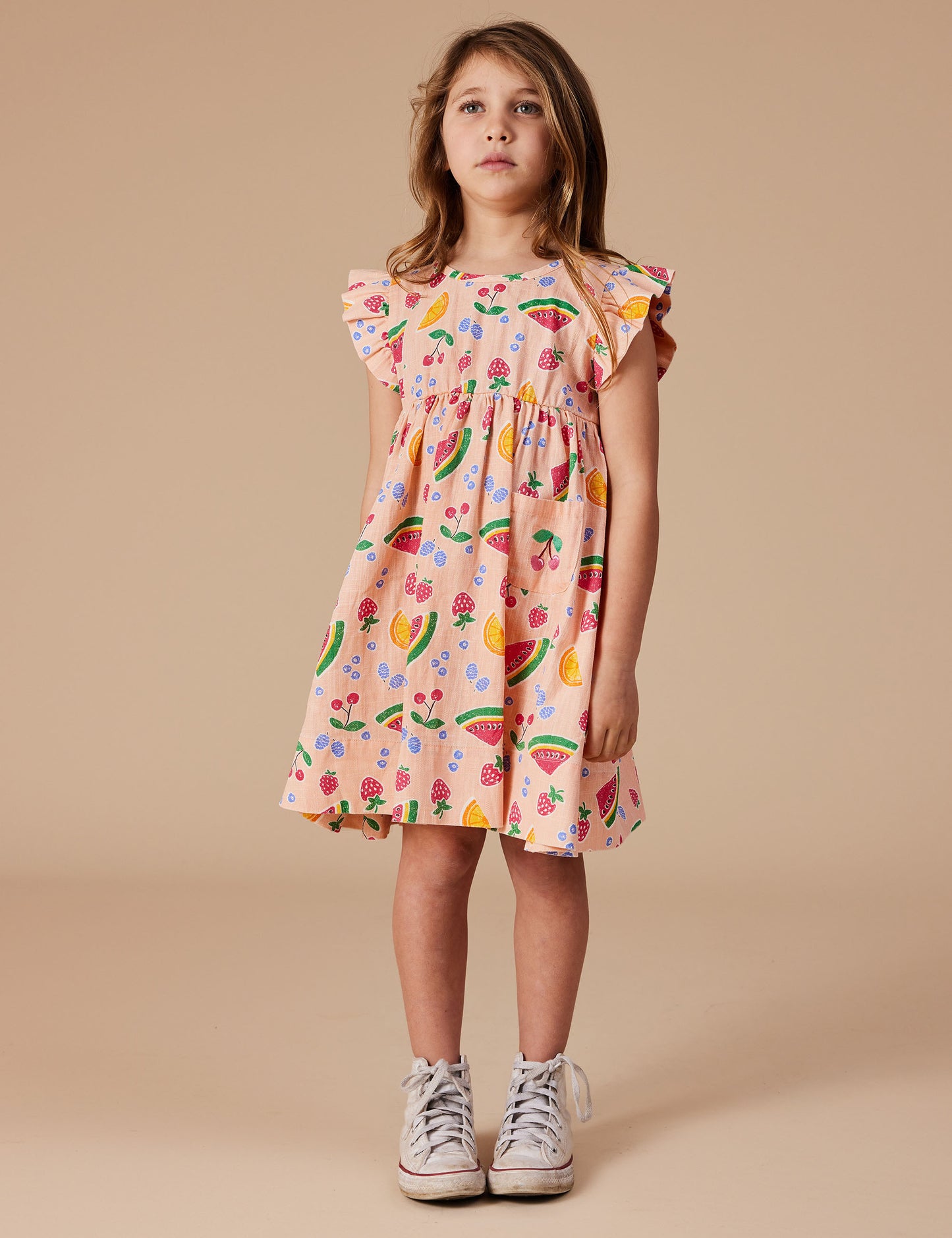 Lyla Fruit Salad Linen Dress