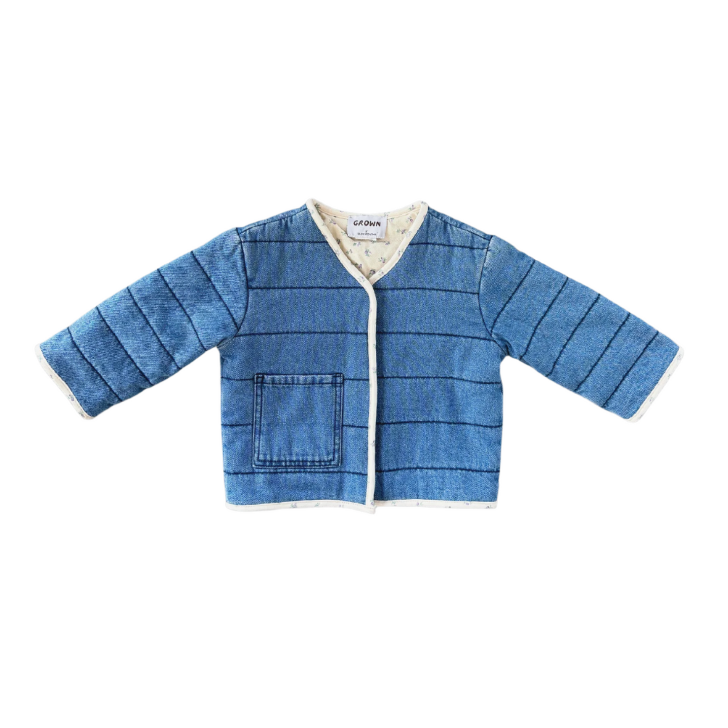 Quilted Reversible Jacket / Denim & Garden