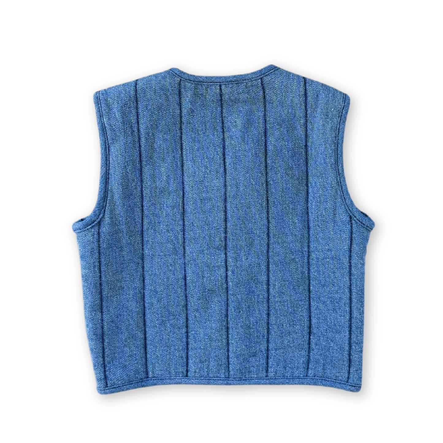 Quilted Reversible Vest / Denim & Paint