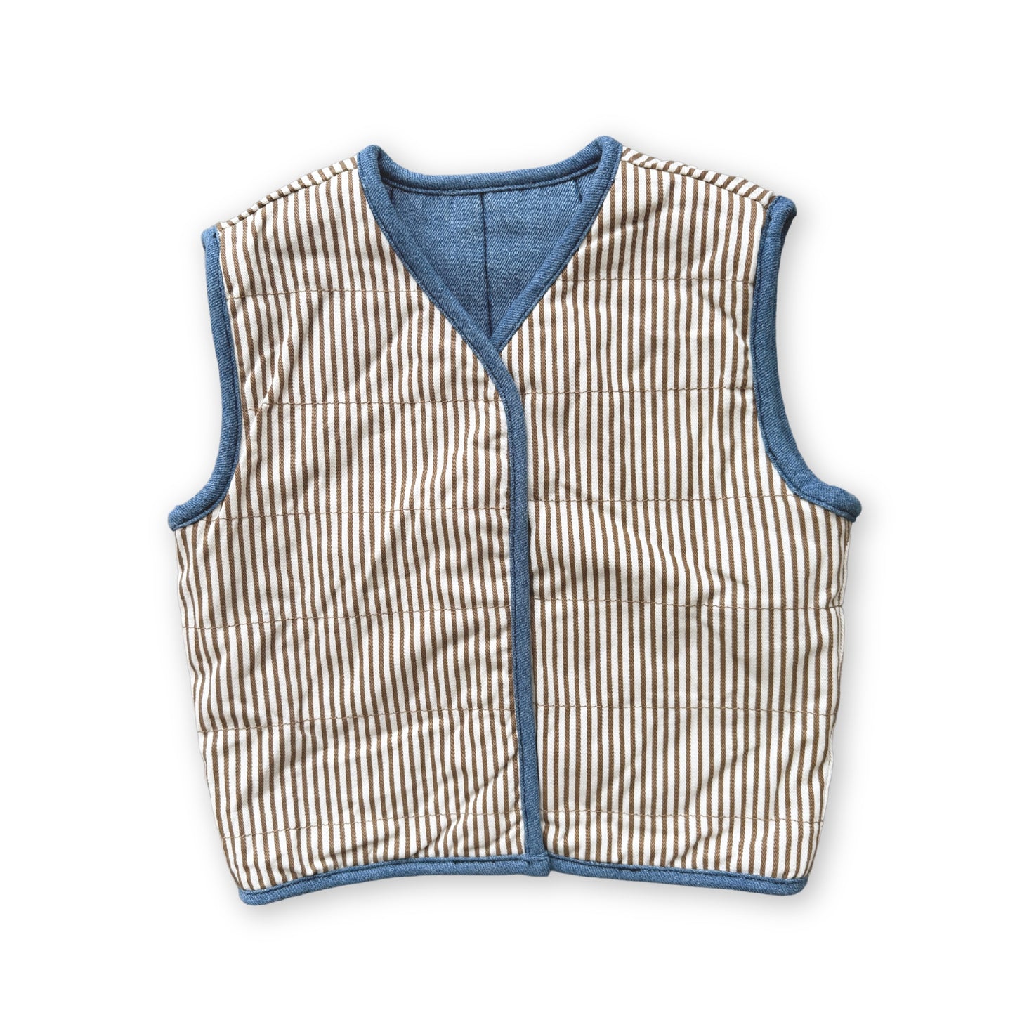 Quilted Reversible Vest / Denim & Paint