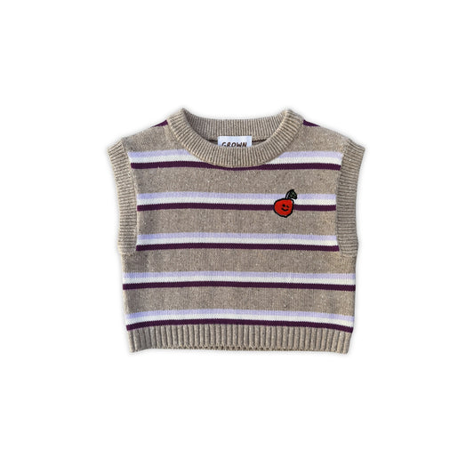 Organic Stripe Apple Knit Vest