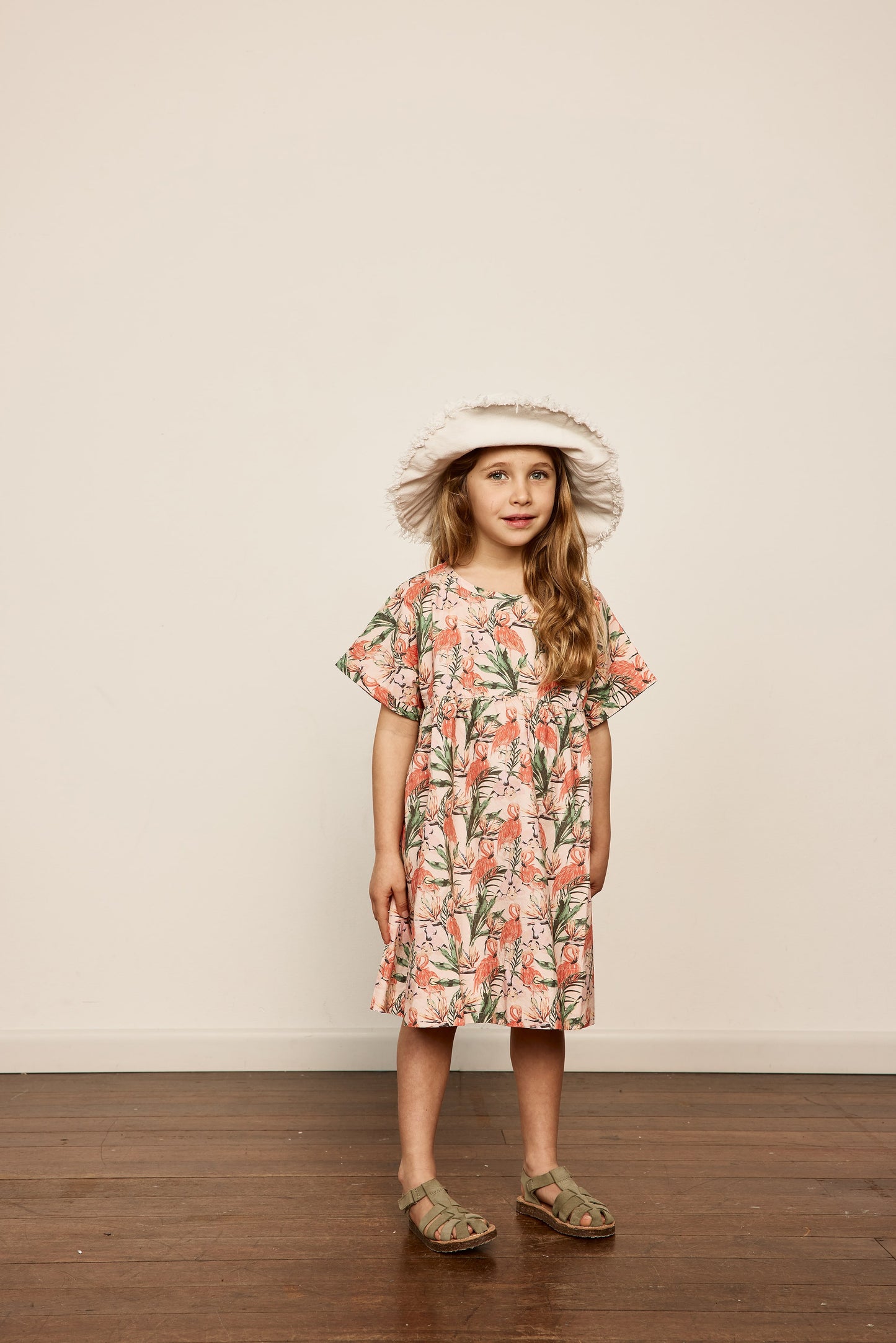 Lulu Cotton Dress / Flamingo