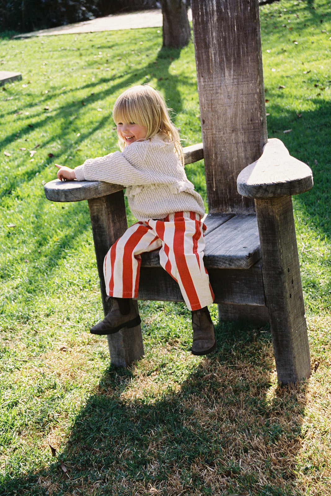 Organic Everyday Stripe Pant / Sauce