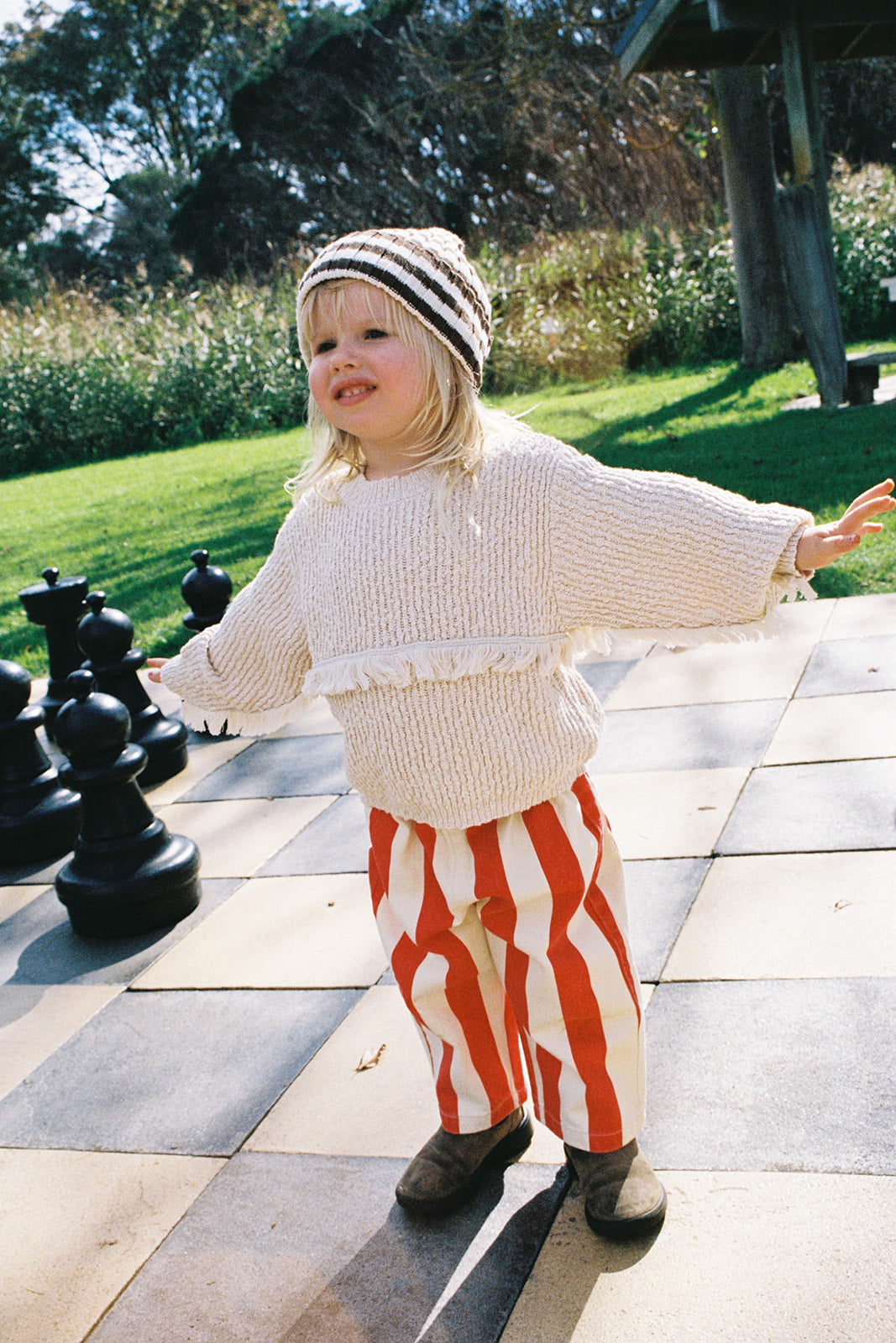 Organic Everyday Stripe Pant / Sauce