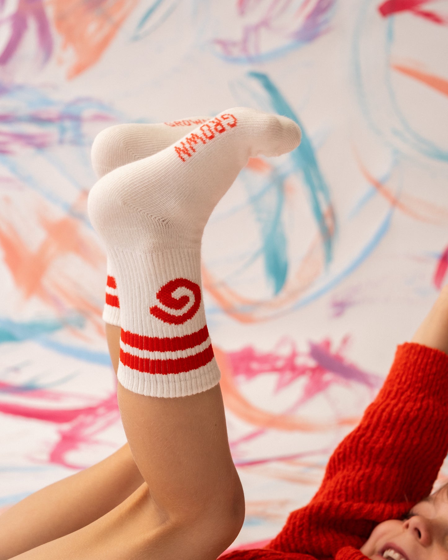 Swirl Cotton Socks / Milk