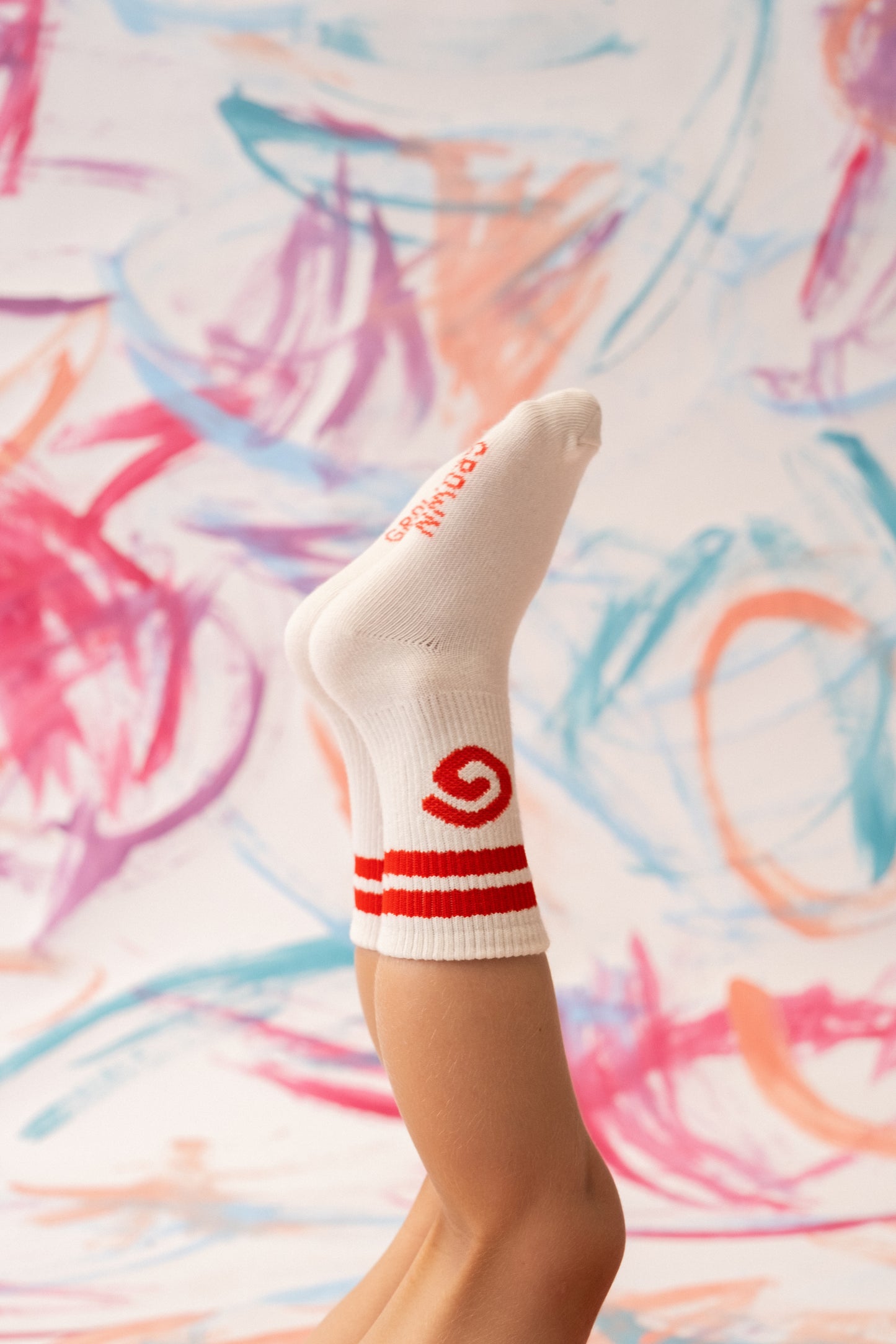 Swirl Cotton Socks / Milk