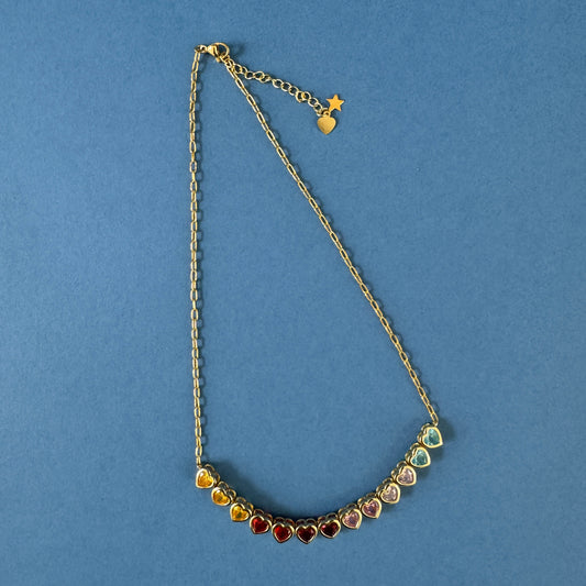 Hearts for Days Rainbow Heart Necklace